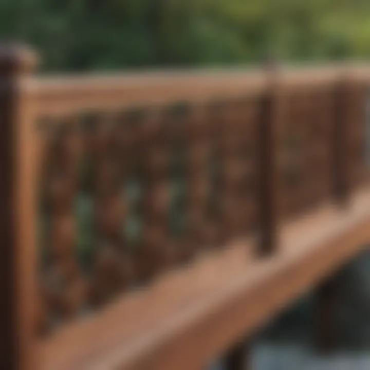 Creative use of wood railing with decorative accents