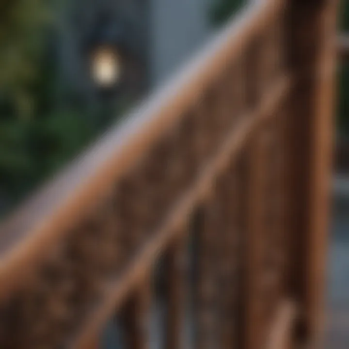 Elegant wooden railing design with intricate details